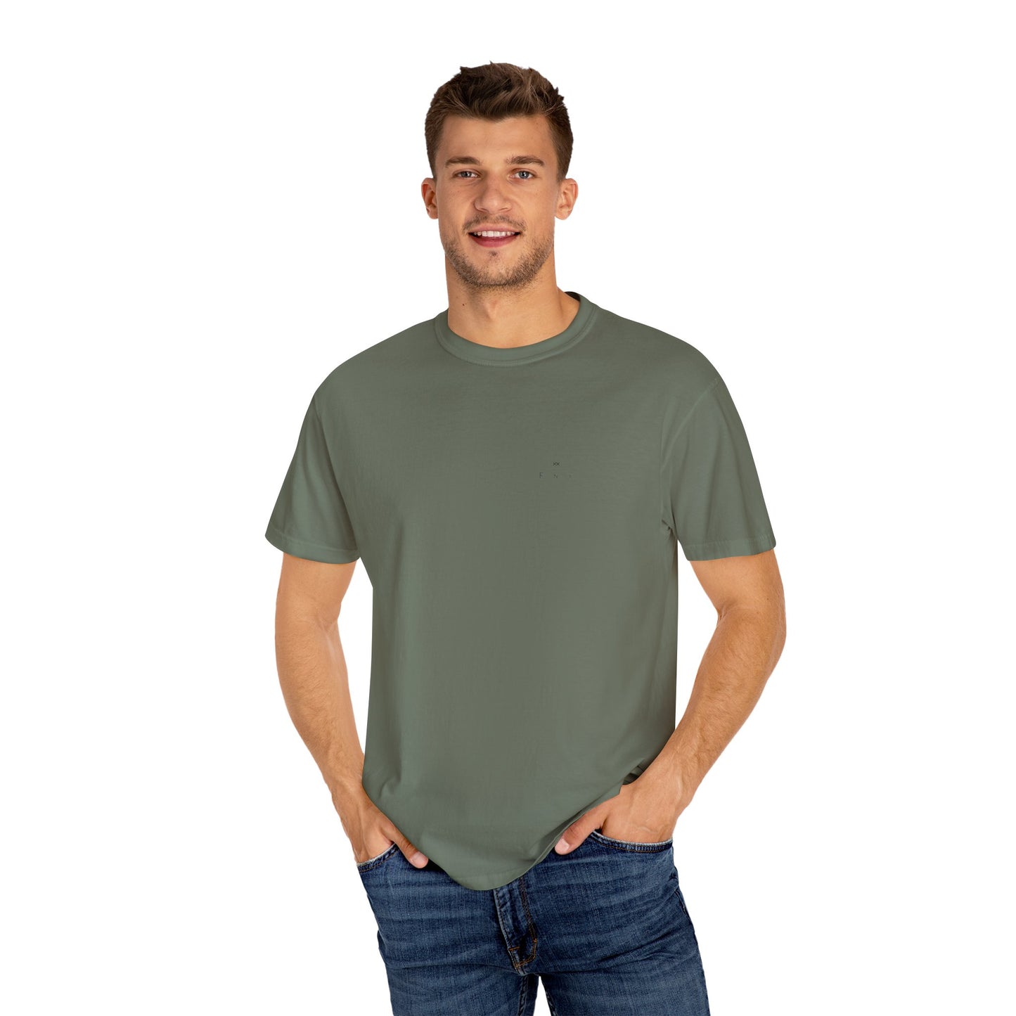Nature-Inspired Unisex Garment-Dyed T-Shirt with Leaf Design