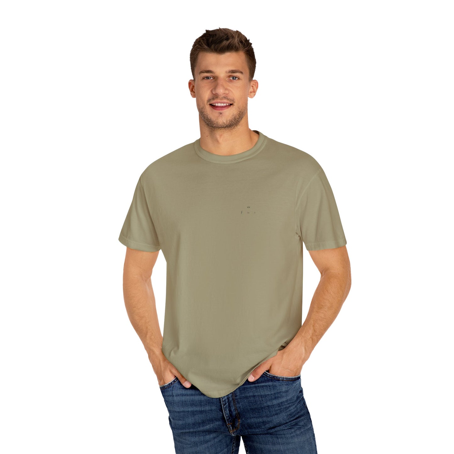 Nature-Inspired Unisex Garment-Dyed T-Shirt with Leaf Design