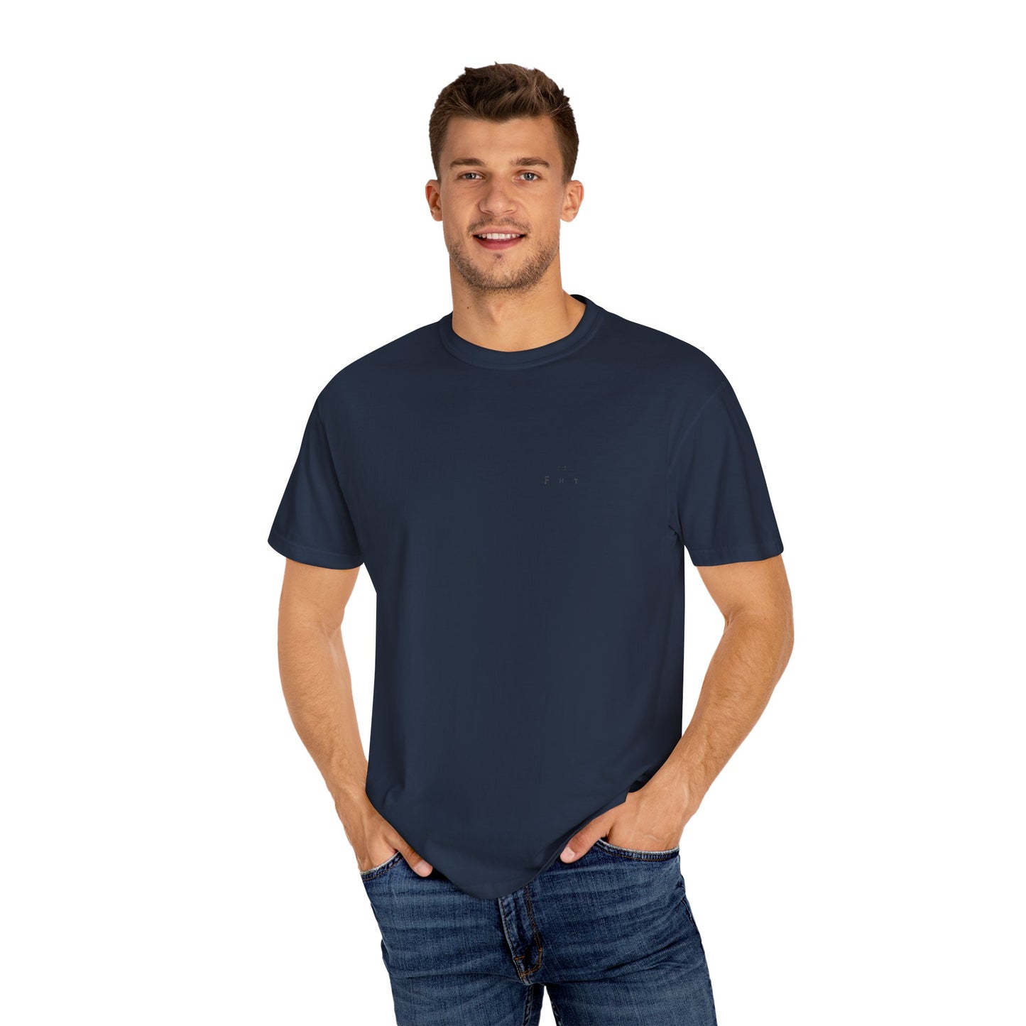 Nature-Inspired Unisex Garment-Dyed T-Shirt with Leaf Design