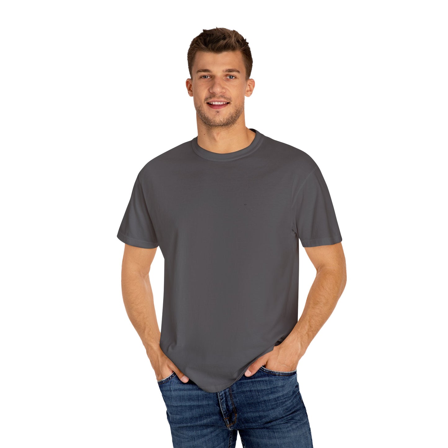 Nature-Inspired Unisex Garment-Dyed T-Shirt with Leaf Design