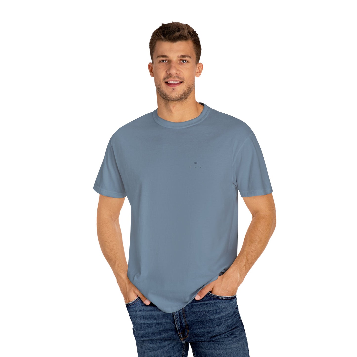 Nature-Inspired Unisex Garment-Dyed T-Shirt with Leaf Design