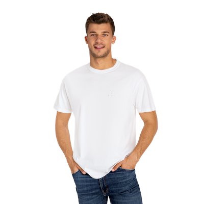 Nature-Inspired Unisex Garment-Dyed T-Shirt with Leaf Design